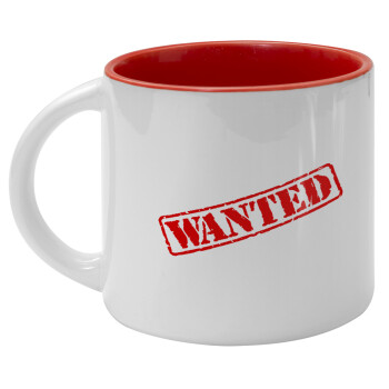 Wanted, Κούπα κεραμική 400ml Λευκή/Κόκκινη