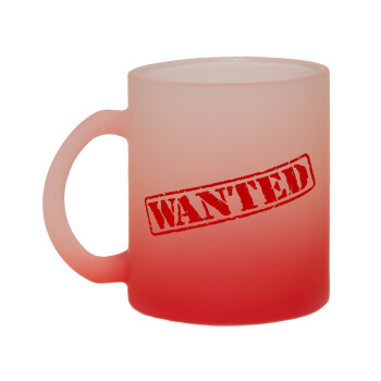 Wanted, Κούπα γυάλινη δίχρωμη με βάση το κόκκινο ματ, 330ml
