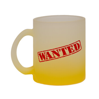 Wanted, Κούπα γυάλινη δίχρωμη με βάση το κίτρινο ματ, 330ml