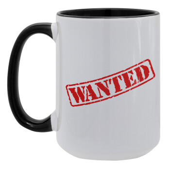 Wanted, Κούπα Mega 15oz, κεραμική Μαύρη, 450ml