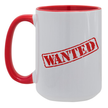 Wanted, Κούπα Mega 15oz, κεραμική Κόκκινη, 450ml