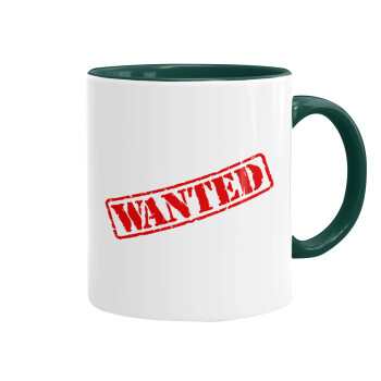Wanted, Mug colored green, ceramic, 330ml