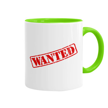 Wanted, Mug colored light green, ceramic, 330ml