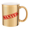 Mug ceramic, gold mirror, 330ml