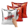 Μαξιλάρι καναπέ Μαγικό Κόκκινο με πούλιες 40x40cm περιέχεται το γέμισμα