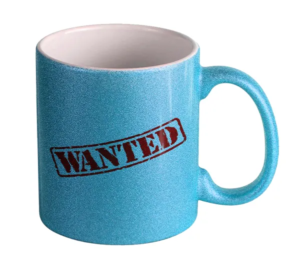 Wanted — Light blue glitter mug that sparkles, ceramic, 330ml