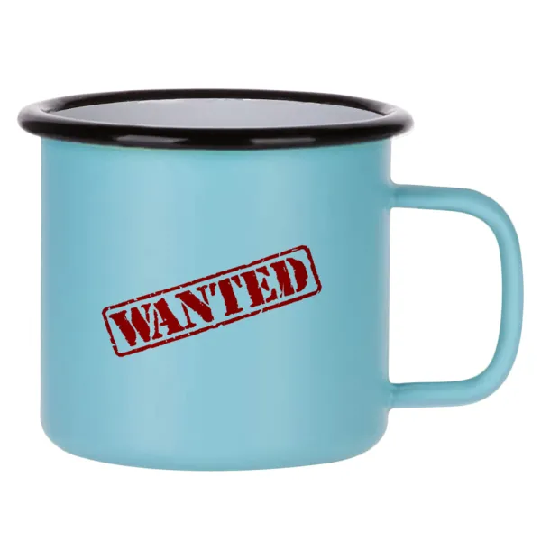 Wanted — Κούπα Μεταλλική εμαγιέ ΜΑΤ σιέλ 360ml