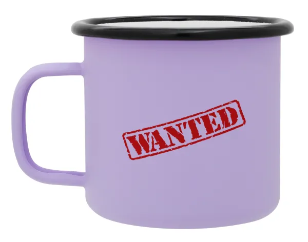 Wanted — Metal enamel mug, matte light pastel purple, 360ml