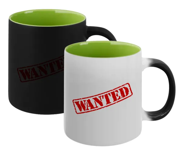 Wanted — Magic mug with green interior, ceramic, 330ml, changes colour with hot drinks