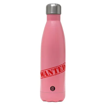 Wanted, Metal mug thermos Pink Mat (Stainless steel), double wall, 500ml