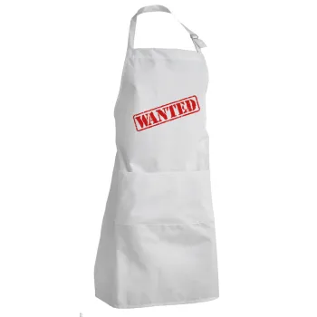 Wanted, Ποδιά Σεφ Ολόσωμη Ενήλικων (με ρυθμιστικά και 2 τσέπες)