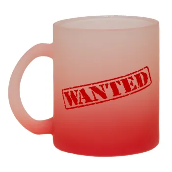 Wanted, Κούπα γυάλινη δίχρωμη με βάση το κόκκινο ματ, 330ml