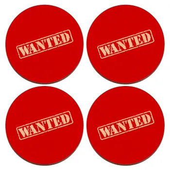 Wanted, ΣΕΤ x4 Σουβέρ ξύλινα στρογγυλά plywood (9cm)