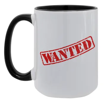 Wanted, Κούπα Mega 15oz, κεραμική Μαύρη, 450ml