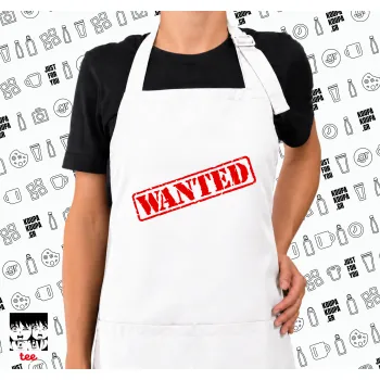 Wanted, Ποδιά μακριά Σεφ ολόσωμη με τσέπες white (ΕΝΗΛΙΚΩΝ)