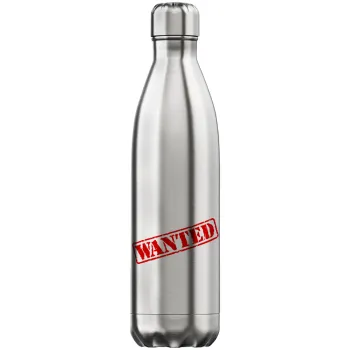 Wanted, Μεταλλικό παγούρι θερμός Inox (Stainless steel), διπλού τοιχώματος, 750ml