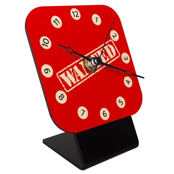 Wanted, Επιτραπέζιο ρολόι σε φυσικό ξύλο (10cm)