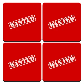 Wanted, ΣΕΤ 4 Σουβέρ ξύλινα τετράγωνα (9cm)