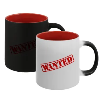 Wanted, Κούπα Μαγική εσωτερικό κόκκινο, κεραμική, 330ml που αλλάζει χρώμα με το ζεστό ρόφημα