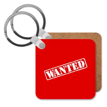Wanted, Μπρελόκ Ξύλινο τετράγωνο MDF