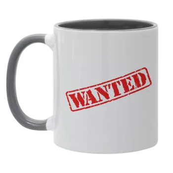 Wanted, Mug colored grey, ceramic, 330ml
