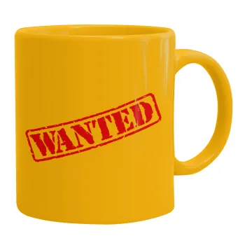 Wanted, Ceramic coffee mug yellow, 330ml