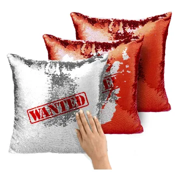Wanted, Μαξιλάρι καναπέ Μαγικό Κόκκινο με πούλιες 40x40cm περιέχεται το γέμισμα