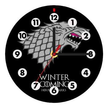GOT House of Starks, winter coming, Wooden wall clock (20cm)