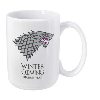 GOT House of Starks, winter coming, Κούπα Mega, κεραμική, 450ml