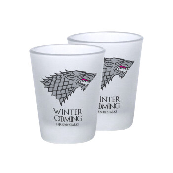GOT House of Starks, winter coming, Σφηνοπότηρα γυάλινα 45ml του πάγου (2 τεμάχια)