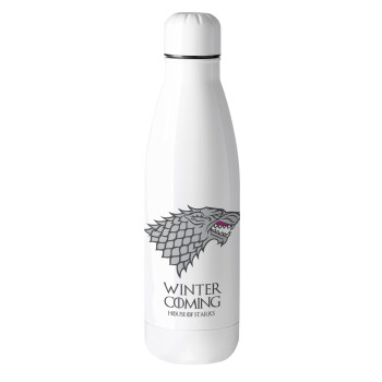 GOT House of Starks, winter coming, Μεταλλικό παγούρι θερμός (Stainless steel), 500ml