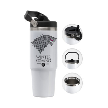 GOT House of Starks, winter coming, 30oz stainless Steel Tumbler with Handle