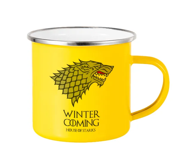 GOT House of Starks — Yellow Enamel Metallic Cup 360ml