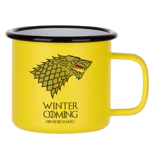 GOT House of Starks — Κούπα Μεταλλική εμαγιέ ΜΑΤ Κίτρινη 360ml