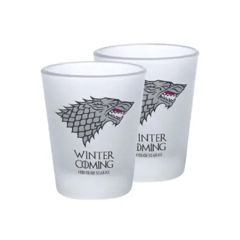 GOT House of Starks, winter coming, Σφηνοπότηρα γυάλινα 45ml του πάγου (2 τεμάχια)