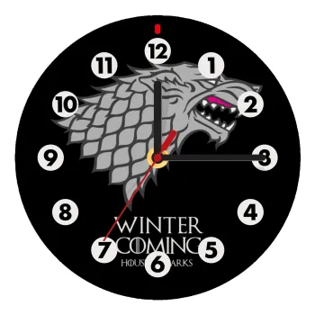 GOT House of Starks, winter coming, Wooden wall clock (20cm)