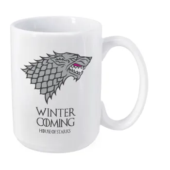 GOT House of Starks, winter coming, Κούπα Mega, κεραμική, 450ml