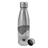 Metallic water bottle, stainless steel, 750ml