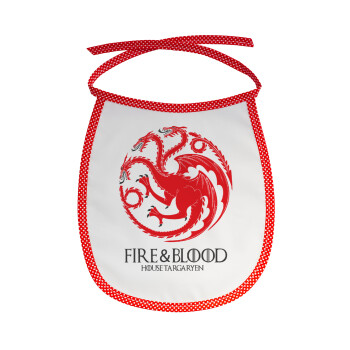 GOT House Targaryen, Fire Blood, Σαλιάρα μωρού αλέκιαστη με κορδόνι Κόκκινη