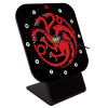 GOT House Targaryen, Fire Blood, Επιτραπέζιο ρολόι ξύλινο με δείκτες (10cm)