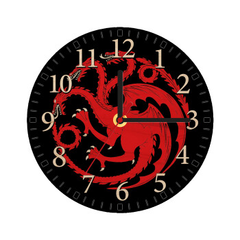 GOT House Targaryen, Fire Blood, Ρολόι τοίχου ξύλινο plywood (20cm)