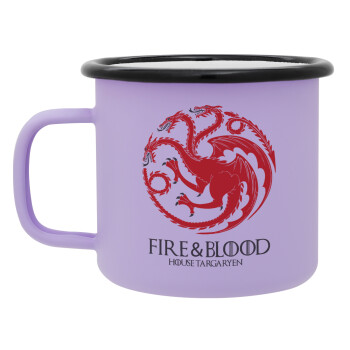 GOT House Targaryen, Fire Blood, Κούπα Μεταλλική εμαγιέ ΜΑΤ Light Pastel Purple 360ml