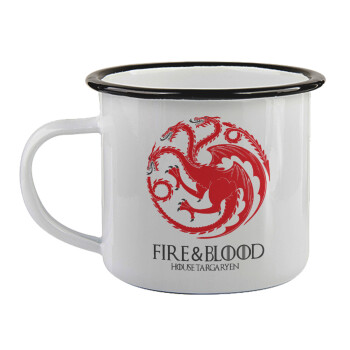 GOT House Targaryen, Fire Blood, Κούπα εμαγιέ με μαύρο χείλος 360ml