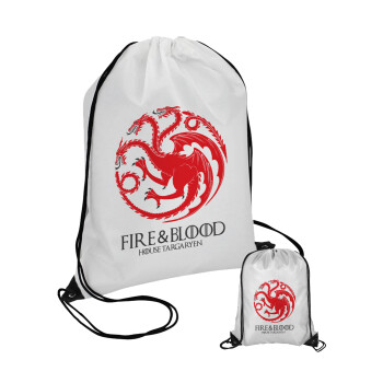 GOT House Targaryen, Fire Blood, Τσάντα πουγκί με μαύρα κορδόνια 45χ35cm (1 τεμάχιο)