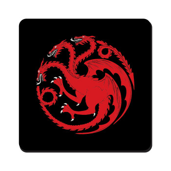 GOT House Targaryen, Fire Blood, Τετράγωνο μαγνητάκι ξύλινο 9x9cm