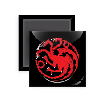 GOT House Targaryen, Fire Blood, Μαγνητάκι ψυγείου τετράγωνο διάστασης 5x5cm
