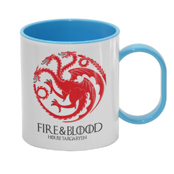 GOT House Targaryen, Fire Blood, Κούπα (πλαστική) (BPA-FREE) Polymer Μπλε για παιδιά, 330ml