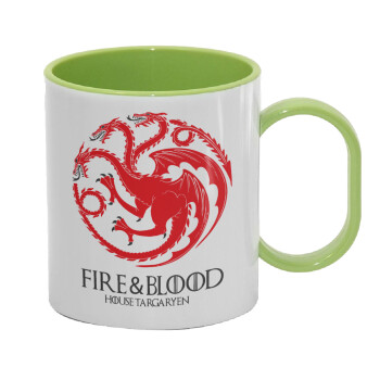 GOT House Targaryen, Fire Blood, Κούπα (πλαστική) (BPA-FREE) Polymer Πράσινη για παιδιά, 330ml