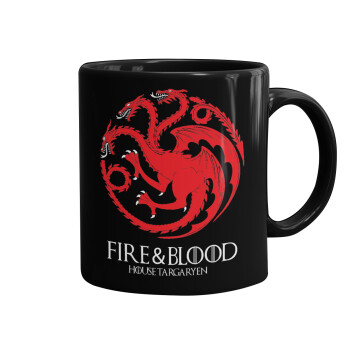 GOT House Targaryen, Fire Blood, Mug black, ceramic, 330ml