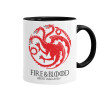 GOT House Targaryen, Fire Blood, Κούπα χρωματιστή μαύρη, κεραμική, 330ml